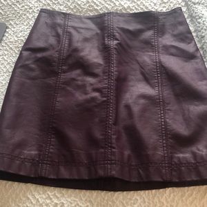 Free people maroon mini skirt